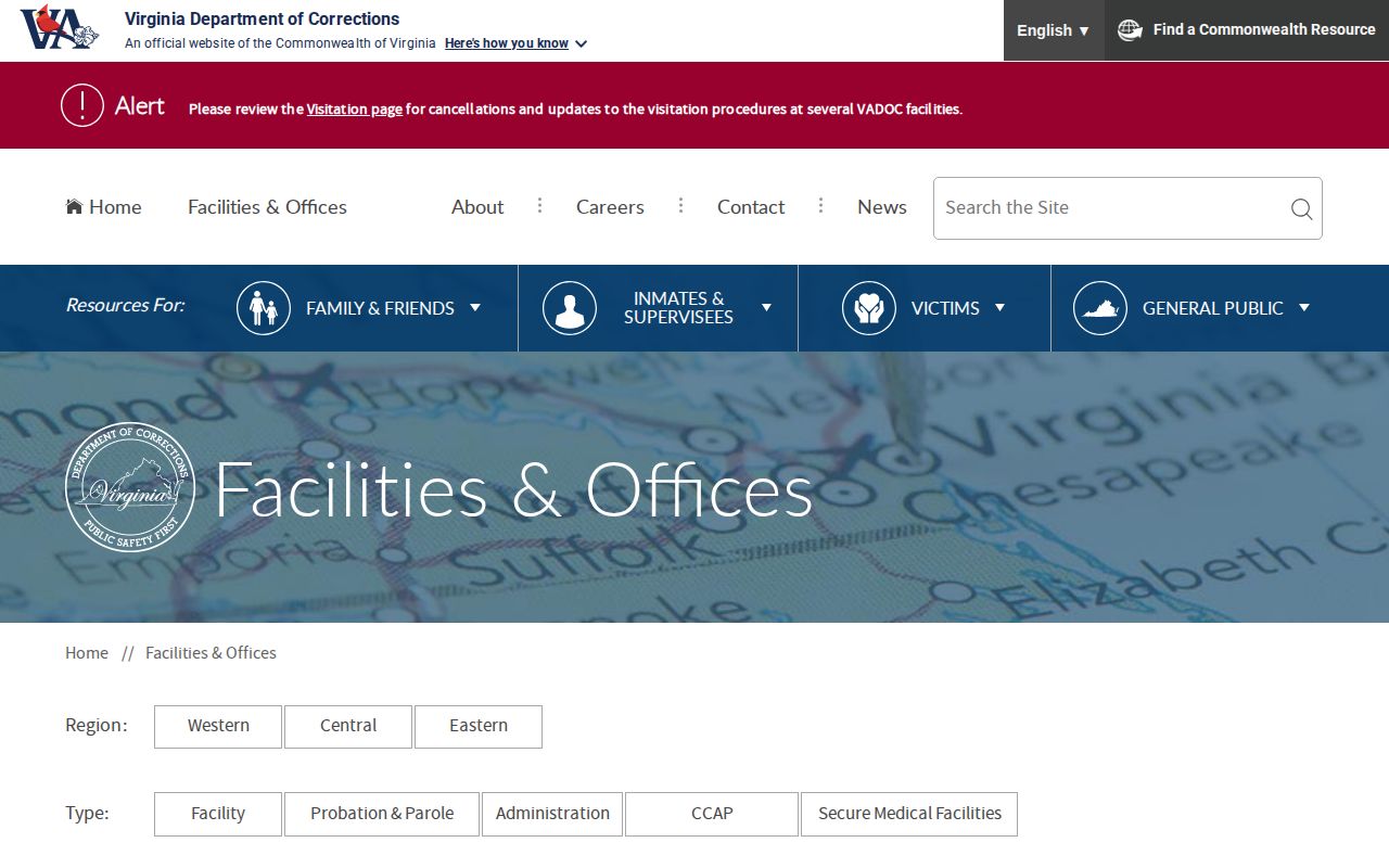 VADOC District 34 lookup for New Kent County parole and probation