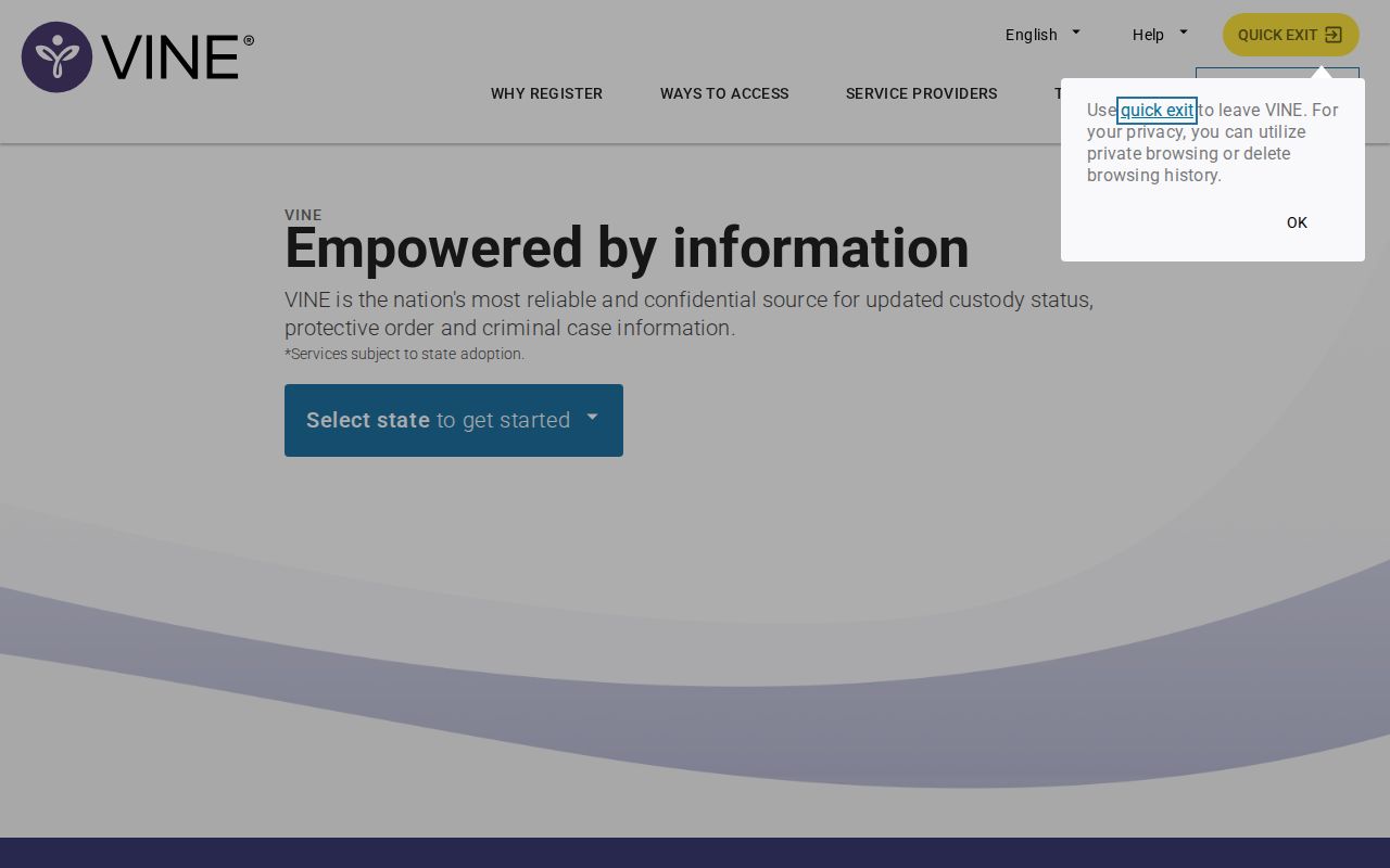New Kent County VINELink inmate search interface for Virginia custody records